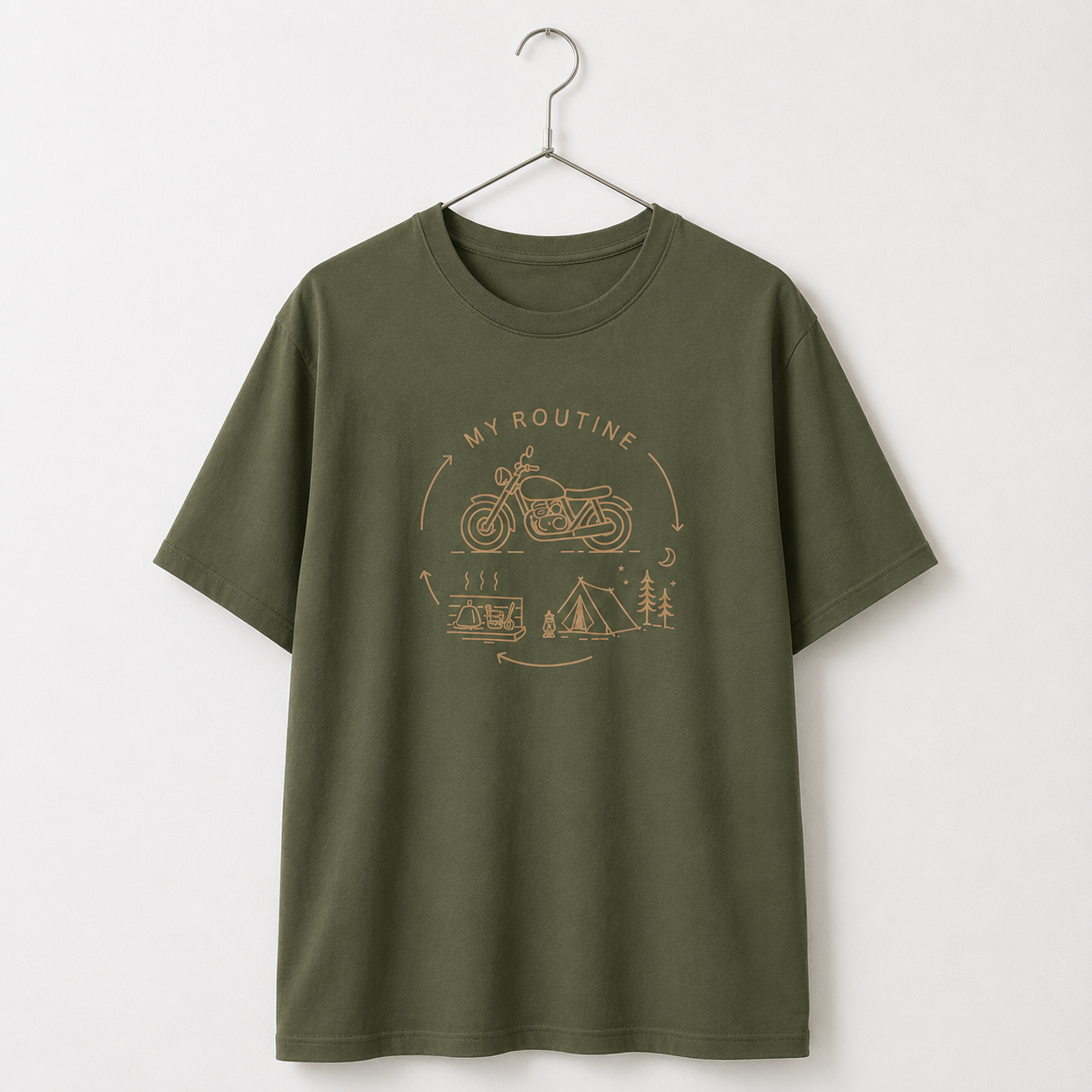 My Routine マイルーティンTシャツ バイク&キャンプ&サウナ01